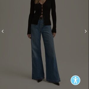 Favorite Daughter High Rise Wide Bottom Jeans The Masha Size 29 Long Beach